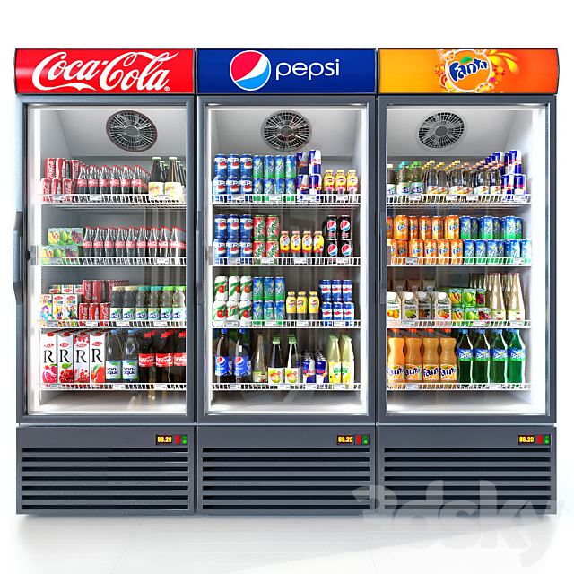 3d Models Shop Refrigerator Coca Cola