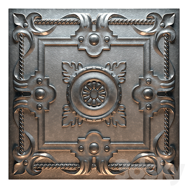 3d Models Decorative Plaster Artificial Tin Metal Ceiling
