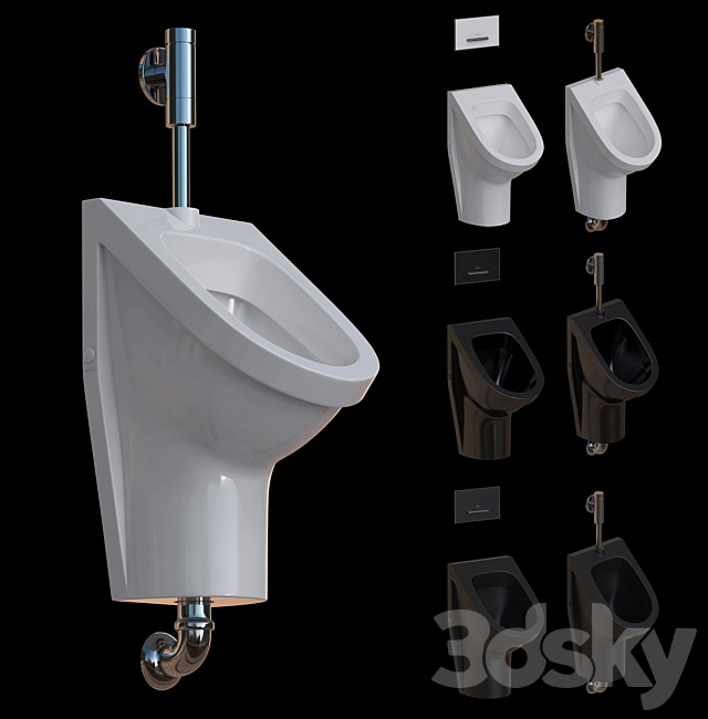 3d Models Toilet And Bidet Villeroy Boch Urinals Architectura