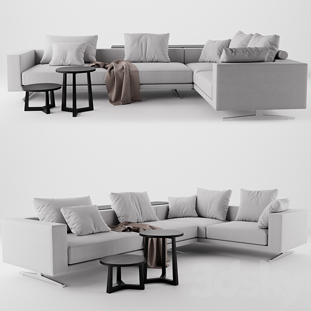 3d Models Sofa Flexform Campiello Sofe Jiff Side Tables
