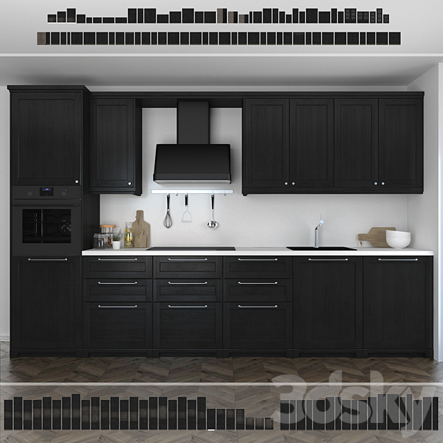 3d Models Kitchen Kitchen Ikea Lerhuttan Lerhyttan Black Stain