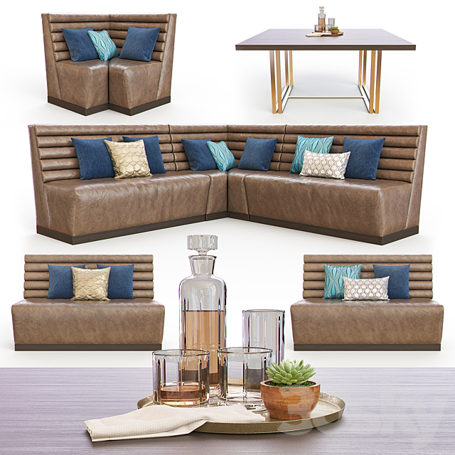 THE SOFA & CHAIR COMPANY LONDON Lined Banquette II Sofa 3D Models