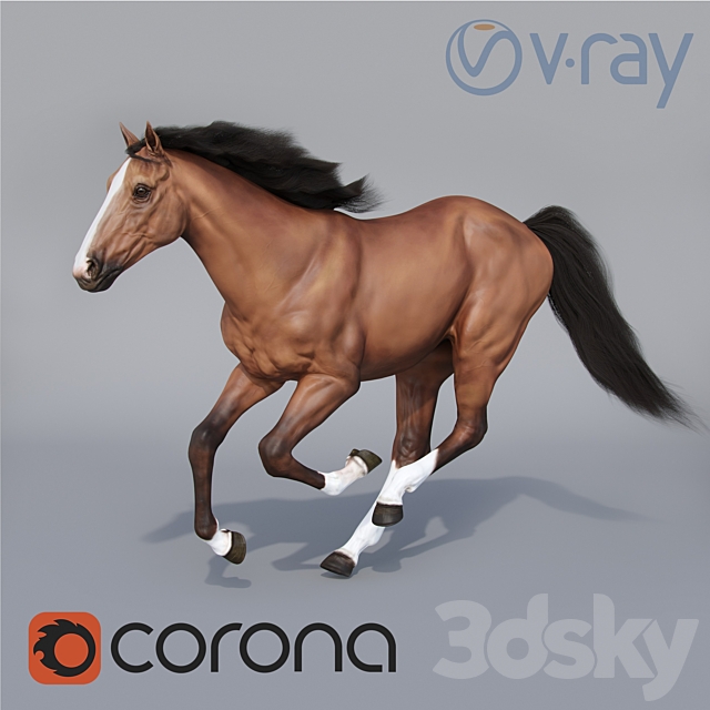 3d Models Creature Running Horse