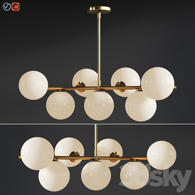 3d Models Ceiling Light Sphere Stem 7 Light Chandelier