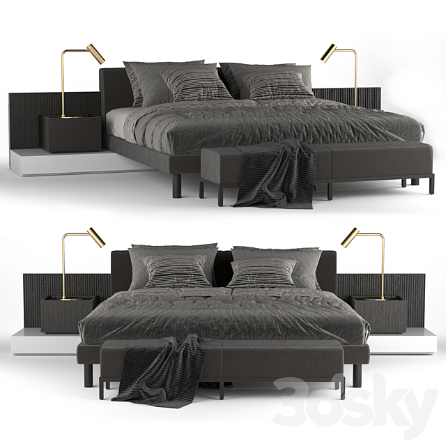 Meridiani Cliff Modular Bed Bed 3d Models 3dsky