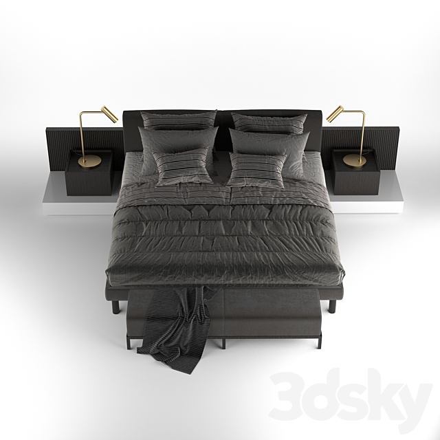 Meridiani Cliff Modular Bed Bed 3d Models 3dsky