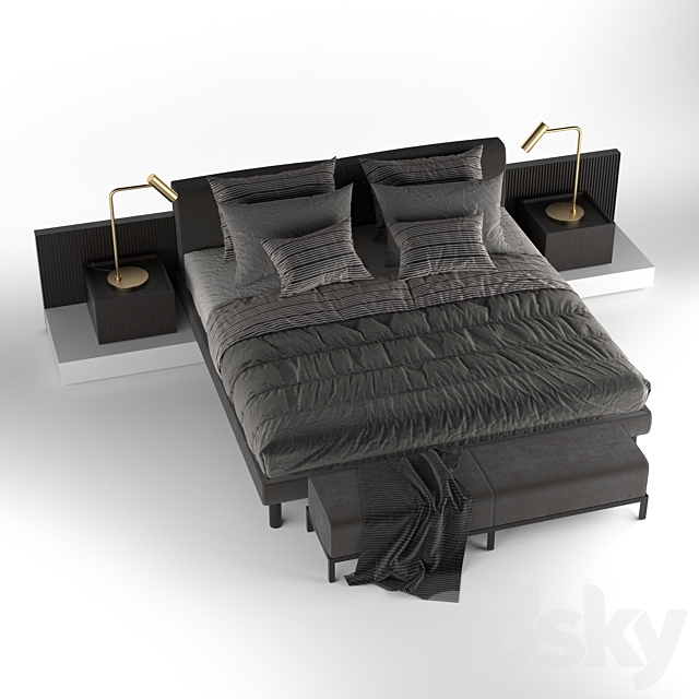 Meridiani Cliff Modular Bed Bed 3d Models 3dsky