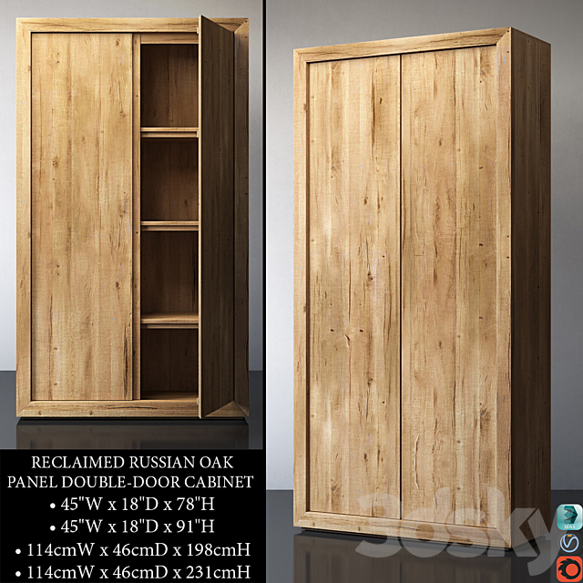3d Models Wardrobe Display Cabinets Reclaimed Russian Oak