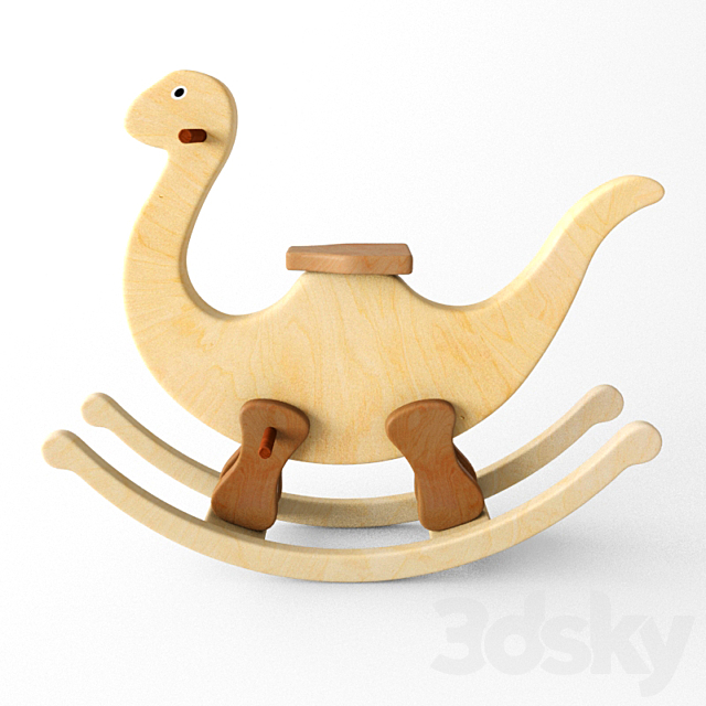 wooden rocking dinosaur