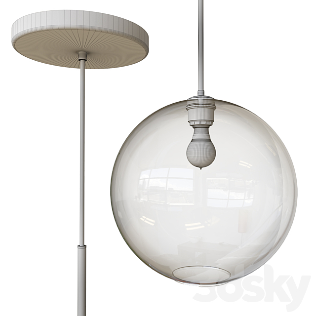 3d models Chandelier West Elm Sculptural Glass Globe Pendant Large