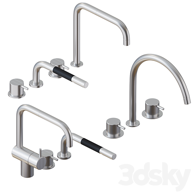 3d Models Faucet Vola Kitchen Mixer Hand Shower Set01