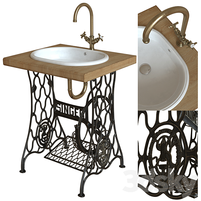 3d Models Wash Basin Serel Washbasin Singer Stand Countertop