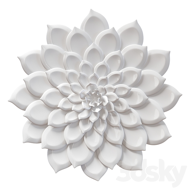 3d Models Decorative Plaster Metal Flowers Wall Decor