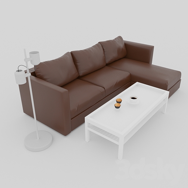 3d Models Sofa Ikea Vimle Leather Sofa