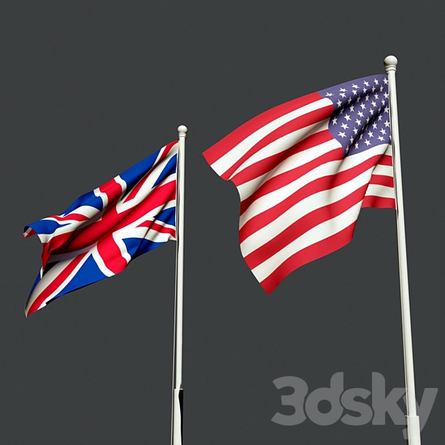 3d Models Miscellaneous Flag