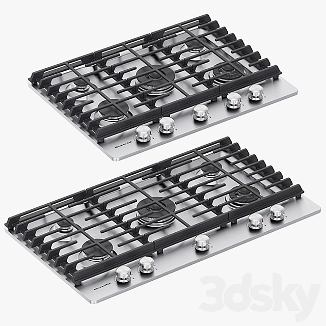 3d Models Kitchen Appliance Kitchenaid 5 Burner Gas Cooktops With Griddle For Perezalivku