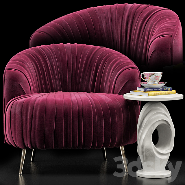 3d Models Arm Chair Opal Accent Chair Papier Mache Wave Side Table