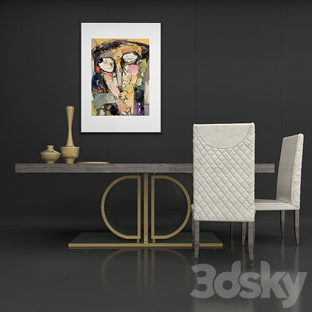 3d Models Table Chair Signorini Coco Monogram Dining Room