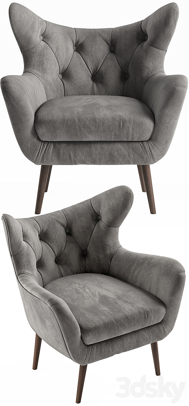 3d Models Arm Chair Bouck Wingback Chair