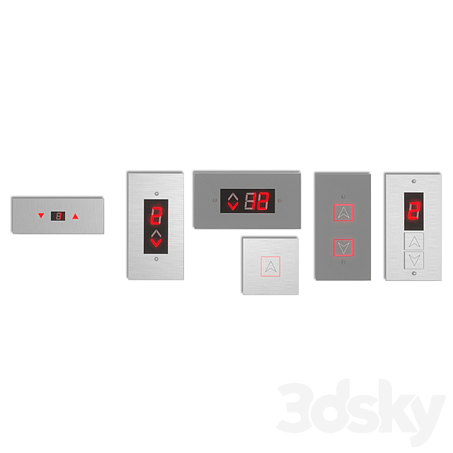 3d Models Miscellaneous Elevator Button Panel