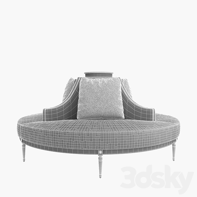 3d Models Other Soft Seating Custom Hand Made Center Round Settee Banquette Sofa