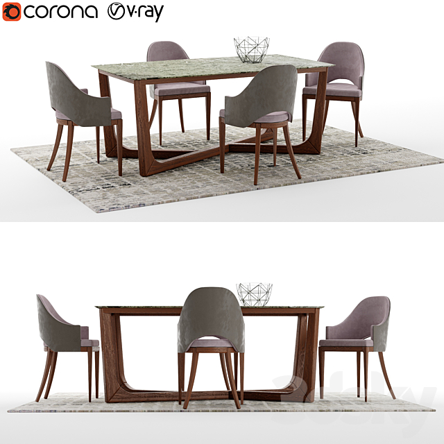 3d Models Table Chair Lazzoni Hera Marble Masa