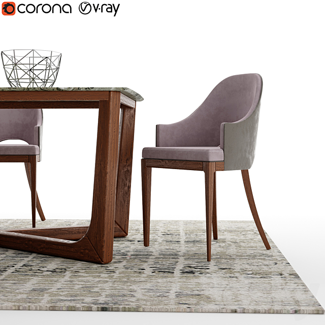 3d Models Table Chair Lazzoni Hera Marble Masa