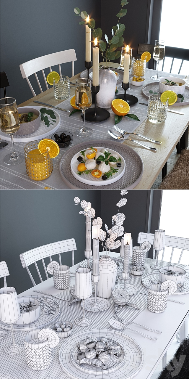 3d Models Table Chair Ikea Dining Group