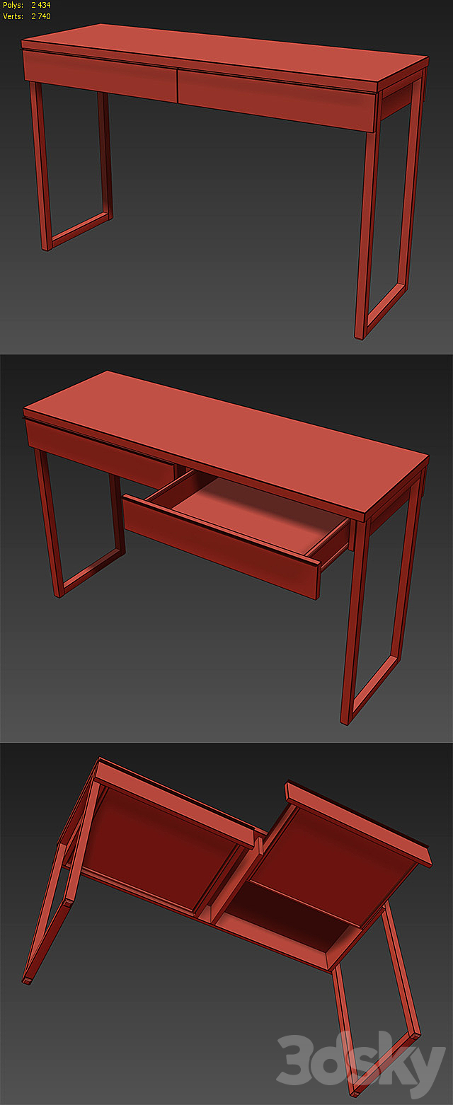 3d models: Console - IKEA BESTA BURS Desk