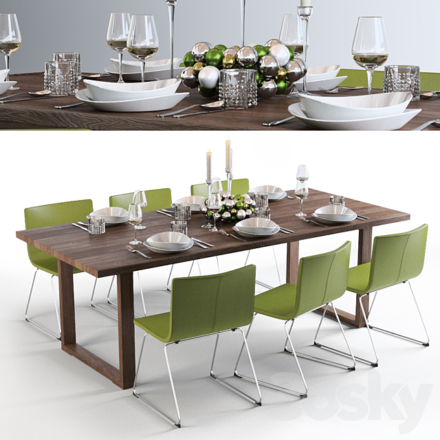 3d Models Table Chair Ikea Bernhard Morbylanga Dining Set