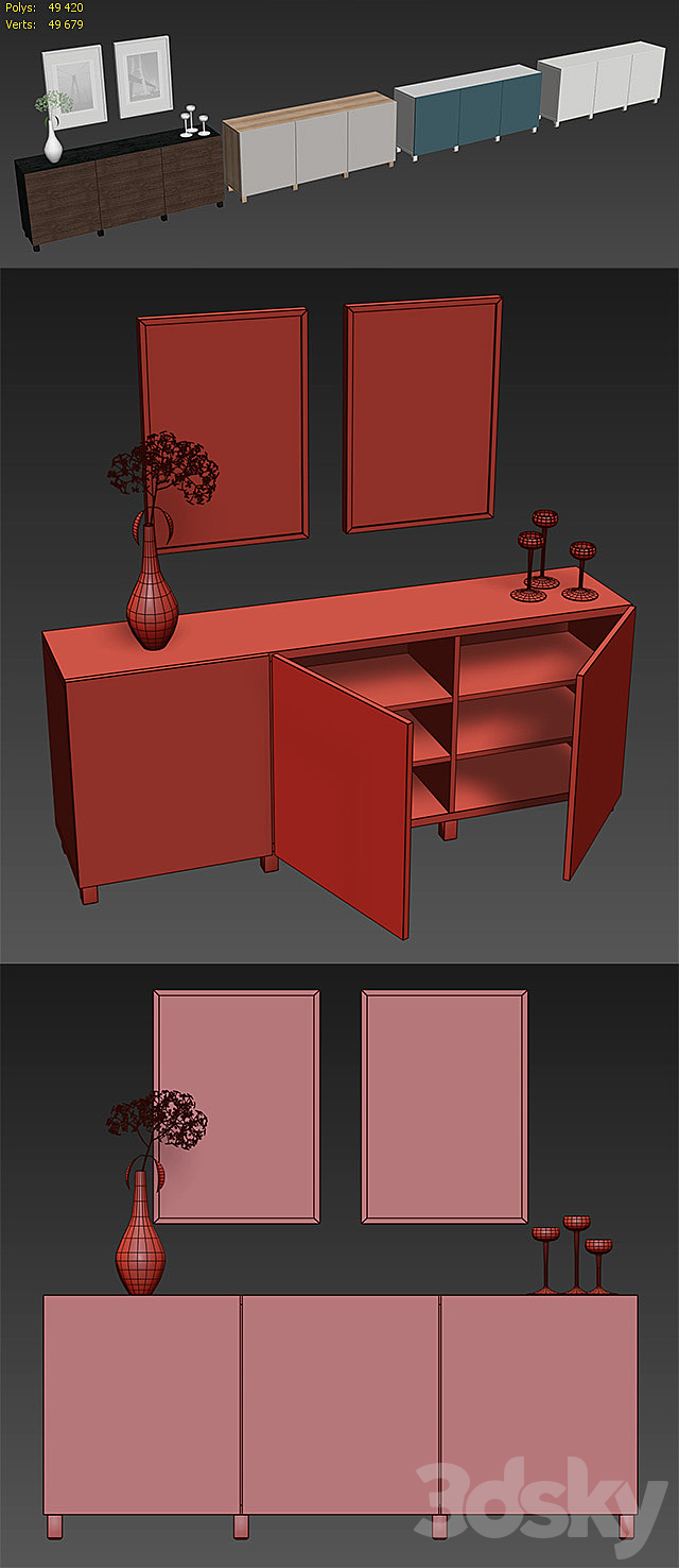 3d Models Sideboard Chest Of Drawer Ikea Besta Storage