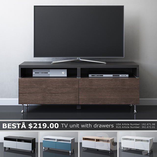 3d Models Sideboard Chest Of Drawer Ikea Besta Tv Cabinet