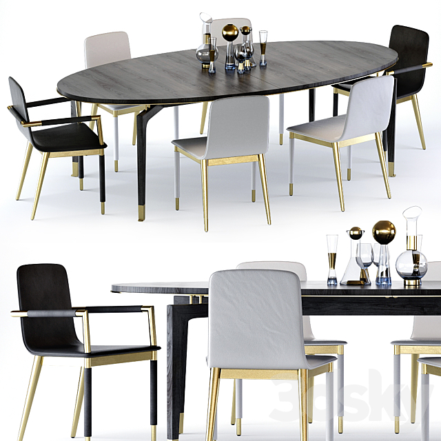 3d Models Table Chair Baker Vendome Table And Folio Chair