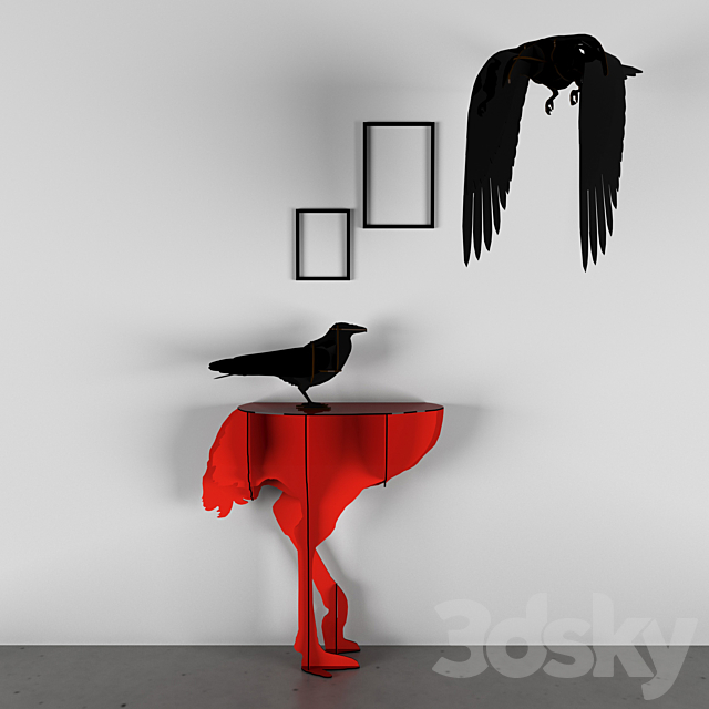 3d Models Decorative Set Console Table Diva And Decor Crows From Ibride
