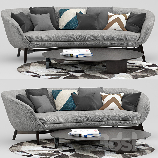 3d Models Sofa Minotti Russell Set