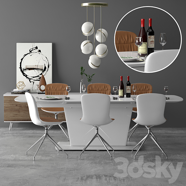 3d Models Table Chair Table Milano Boconcept