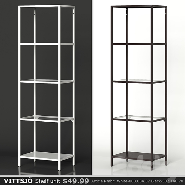 gelijkheid Heer knecht IKEA VITTSJO Shelf unit narrow - Rack - 3D Models
