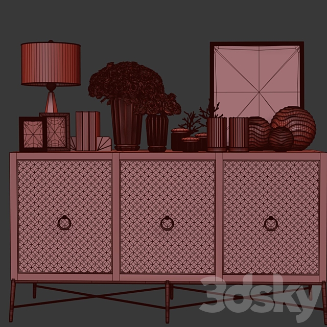 Neiman Marcus Sideboard Set 001. Sideboard & Chest of drawer 3D Models
