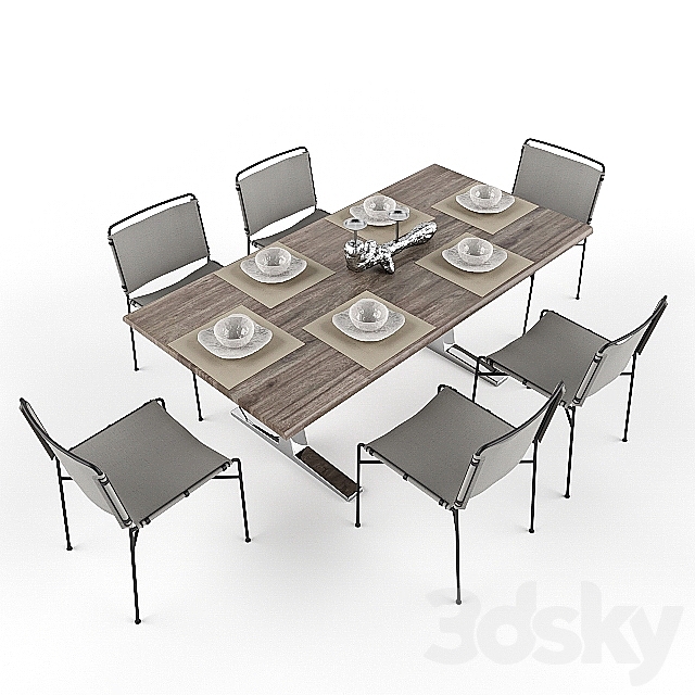 3d Models Table Chair Table Model With Chairs For 3ds Max
