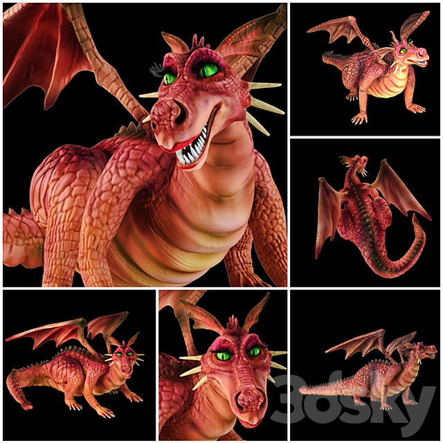 3d Models Toy The Dragon From The Cartoon Shrek