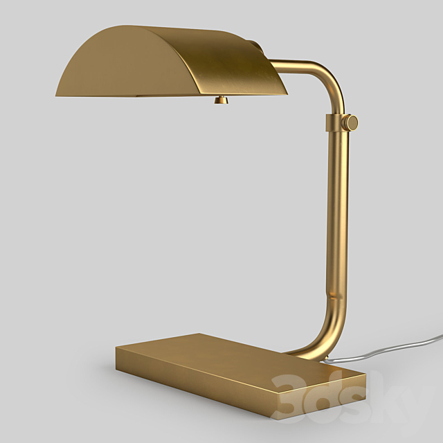 3d Models Table Lamp Crate Barrel Theorem Aged Brass Desk Lamp