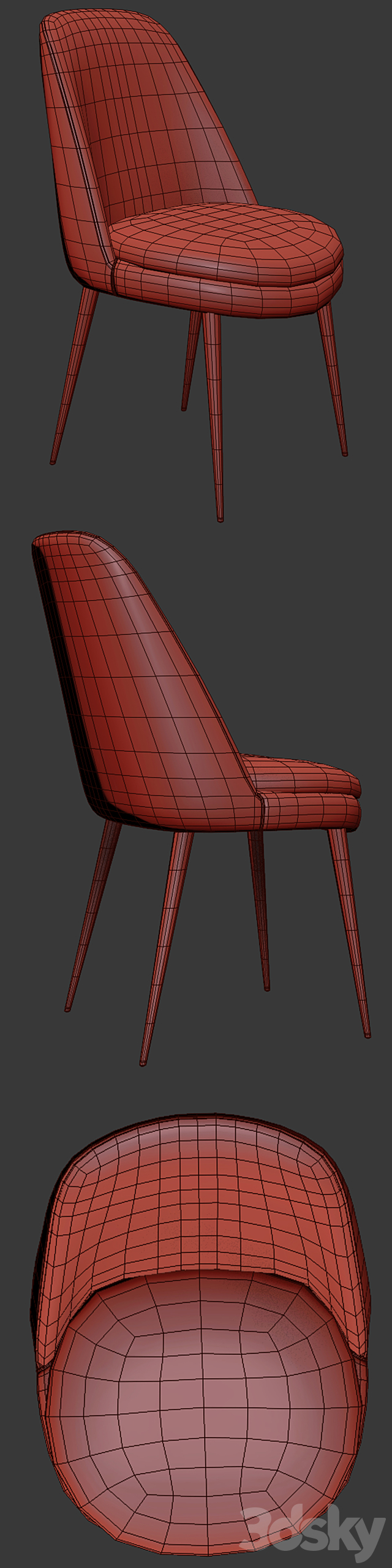 3d Models Chair Finley Low Back Upholstered Dining Chair