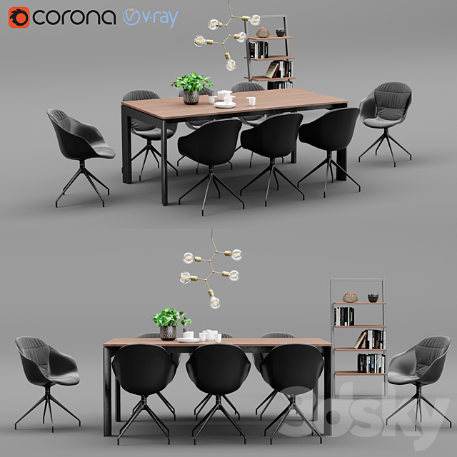 3d Models Table Chair Boconcept Lyon Table Adelaide Chair