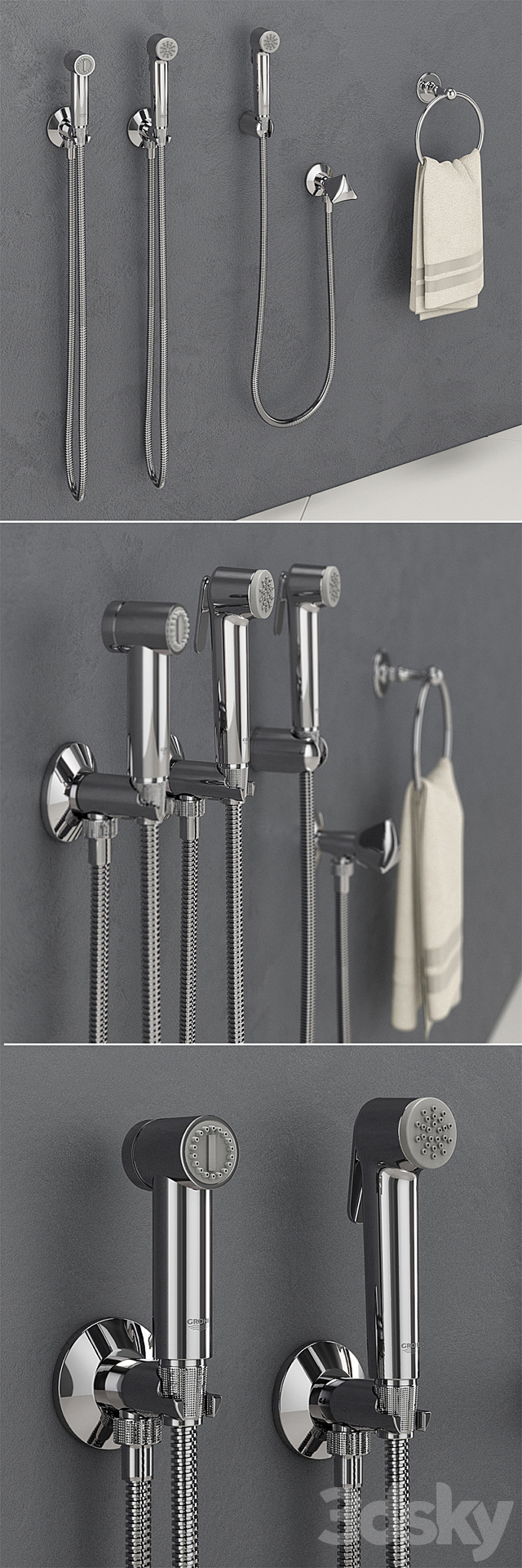 3d models: Faucet - GROHE Tempesta-F Hygienic Shower Head ...
