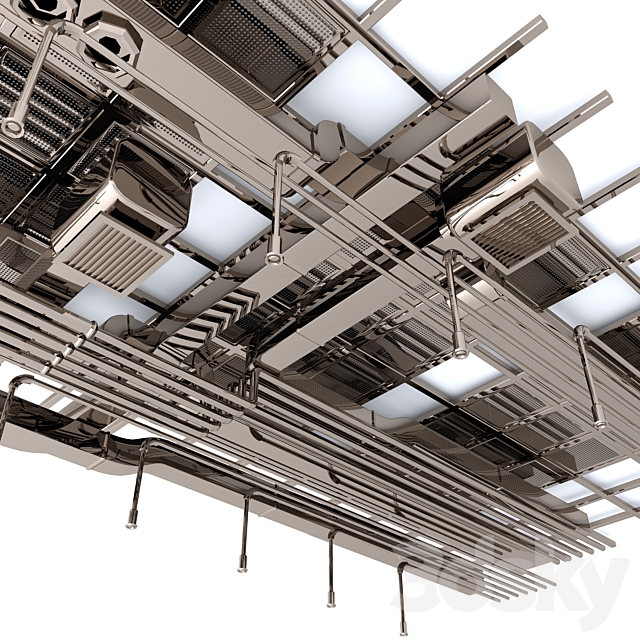 3d models Miscellaneous Pipes_industrial ceiling