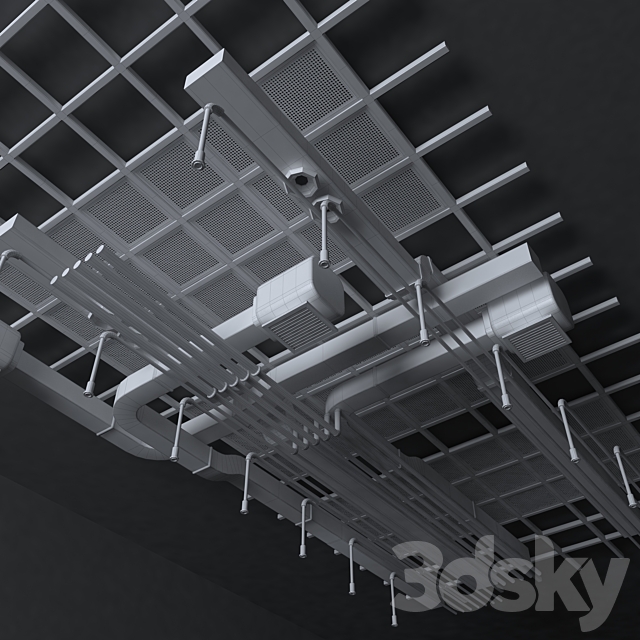 3d models Miscellaneous Pipes_industrial ceiling