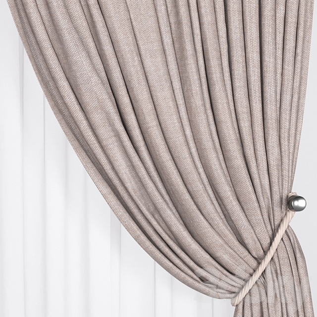 3d Models Curtain Brown Curtains With Tassels And Pickup Of The