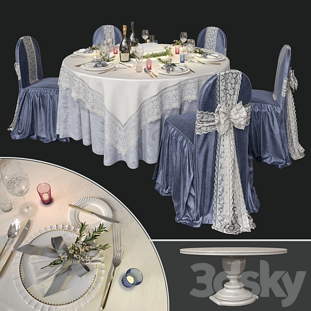 3d Models Table Chair Banquet Furniture 3
