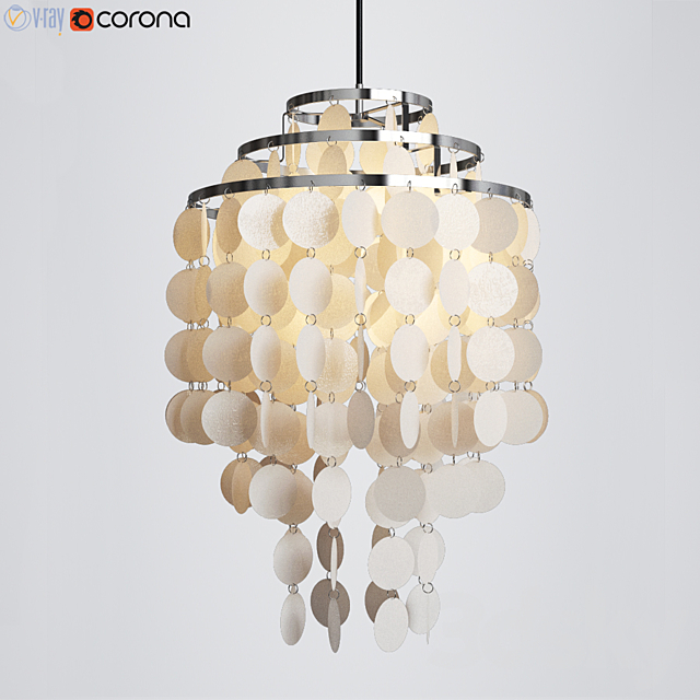 3d Models Ceiling Light 3 Circle White Capiz Shell Chandelier