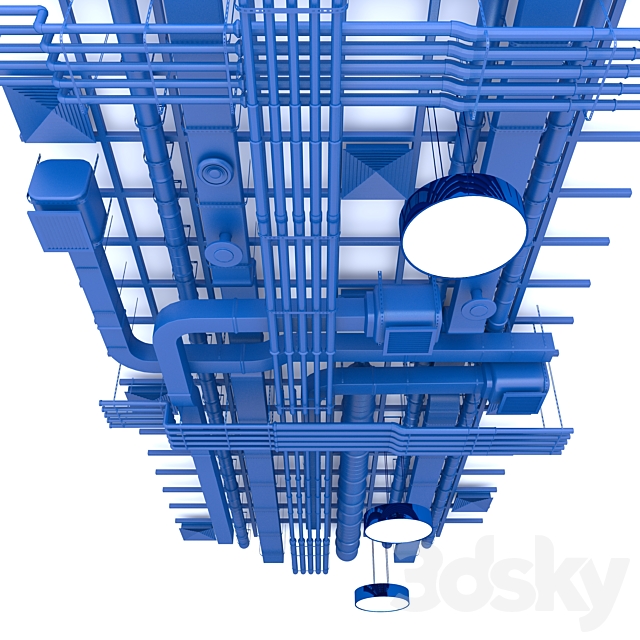 3d models Miscellaneous Pipes industrial ceiling